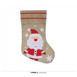 CALZA NATALIZIA IN JUTA CON BABBO H.43cm