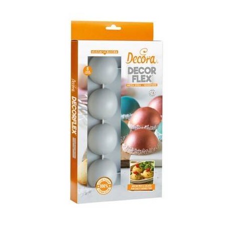 STAMPO SILICONE 8 MEZZA SFERA ø60x30h mm DECORA