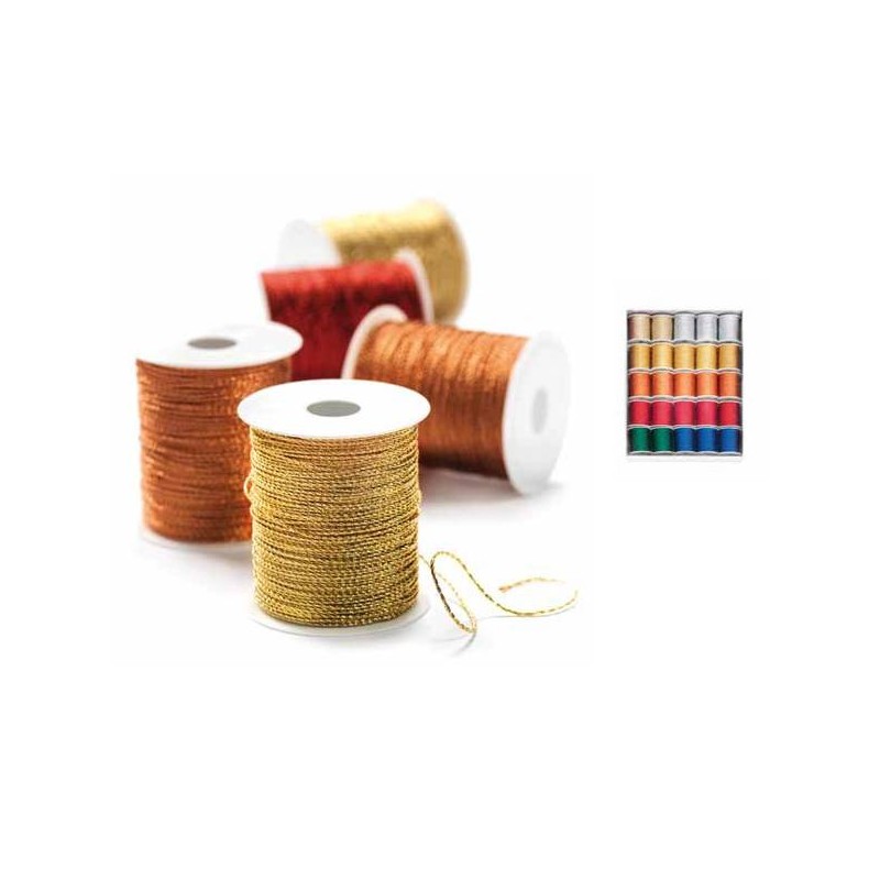 ROCCHETTO CORDONCINO 2CAPI 20mt ORO / ARGENTO