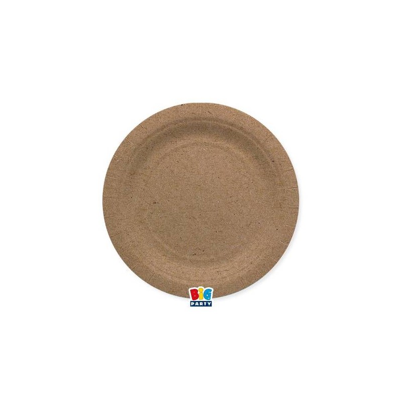 PIATTI DESSERT ECOLOR BIODEGRADABILI 18cm KRAFT 25pz