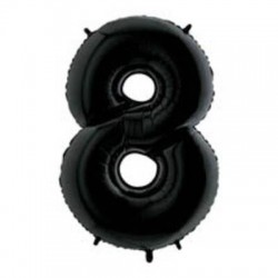PALLONE NUMERO 8 MYLAR 102cm 40 NERO