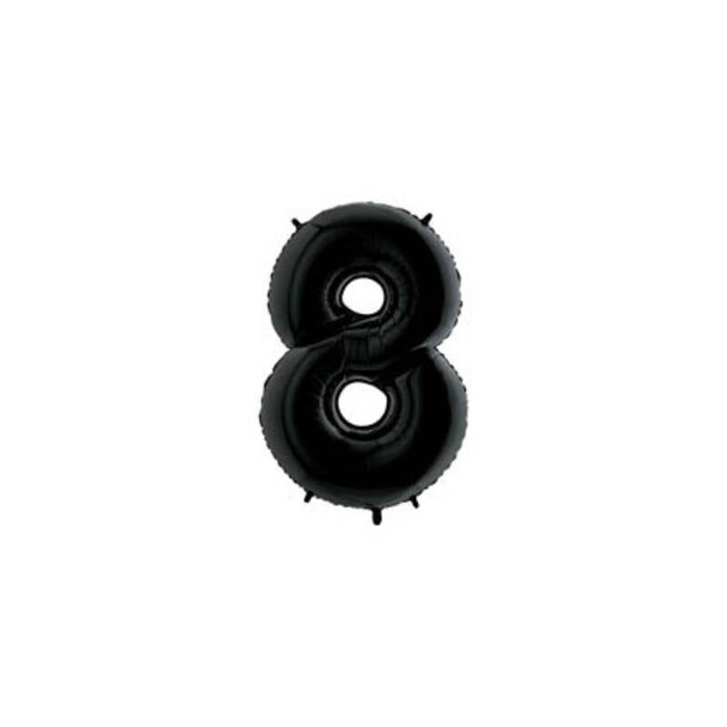PALLONE NUMERO 8 MYLAR 102cm 40 NERO