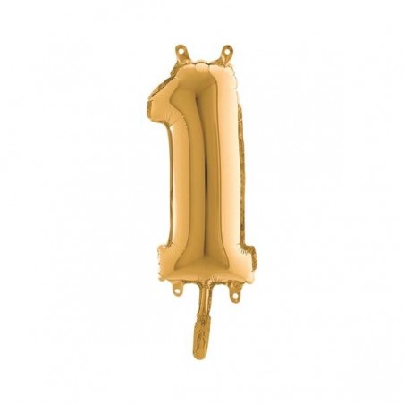 PALLONE NUMERO 1 MYLAR 36cm ORO