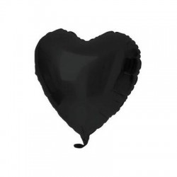 PALLONE MYLAR CUORE 18 45cm NERO MAT