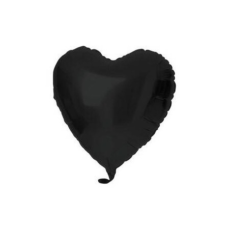 PALLONE MYLAR CUORE 18 45cm NERO MAT