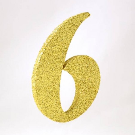 NUMERO POLISTIROLO GLITTER mm120x90 6 ORO