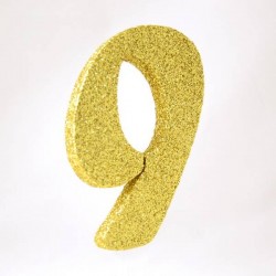 NUMERO POLISTIROLO GLITTER mm120x90 9 ORO