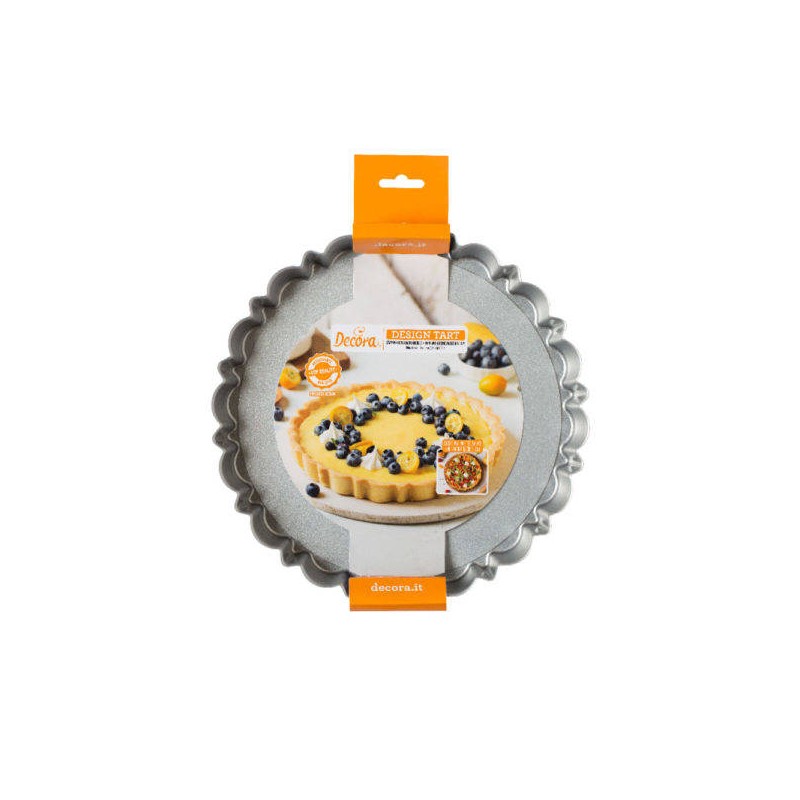 STAMPO CROSTATA FONDO MOBILE ø25x3hcm ANTIADERENTE DESIGN LINE DECORA