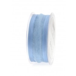 NASTRO ORGANZA BORDO RASO mm40x25mt CELESTE