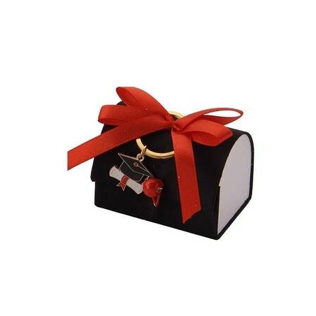 SCATOLINA BOX NERA 7x5cm C/PORTACHIAVI LAUREA 6pz