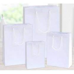 SHOPPER IN CARTA PLASTIFICATA OPACA 22x10x29cm BIANCA