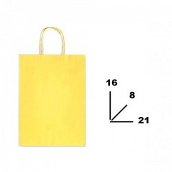 BORSA CARTA COLOR MIS.16+8x21cm GIALLO 757