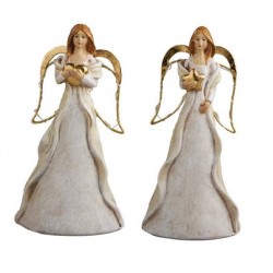 STATUETTA ANGELO CON ALI E LED ASS.TI 1pz