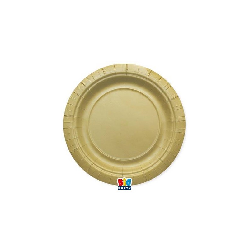 PIATTI DESSERT ECOLOR BIODEGRADABILI 18cm ORO MATT 25pz
