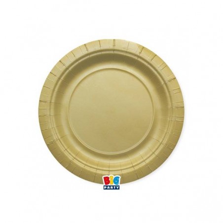 PIATTI DESSERT ECOLOR BIODEGRADABILI 18cm ORO MATT 25pz