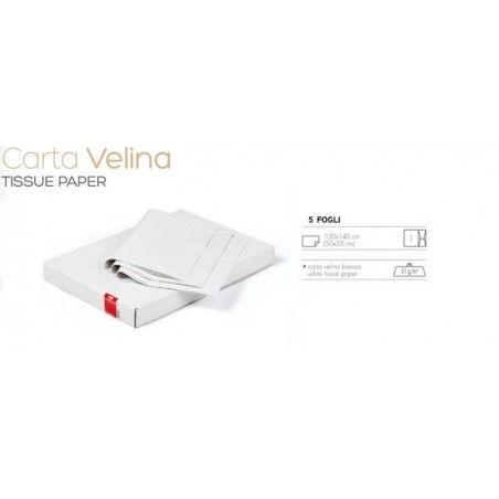 CARTA VELINA gr.31 BIANCA 100x140cm 5 FOGLI PIEGATI