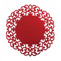 SOTTOPIATTI ROSSO SATIN LASER CUT 33cm 4pz