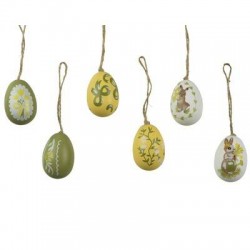 UOVA DA APPENDERE 3,5x5cm CON DECORAZIONI PASQUALI 8pz