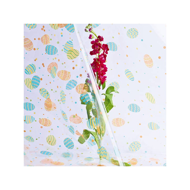 CELLOPHANE TRASPARENTE 30MY 100x130 STAMPA UOVA SURPISE ass.ti 50pz