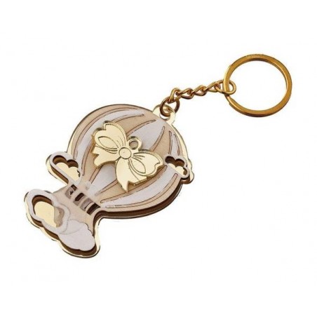 PORTA CHIAVI MONGOLFIERA PLEXI ORO H.6,5cm 12pz