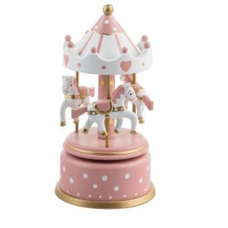 GIOSTRA IN LEGNO C/CAVALLI BIMBA H.17cm ø8cm 1pz