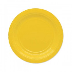 PIATTI DESSERT ECOLOR BIODEGRADABILI 18cm GIALLO 25pz